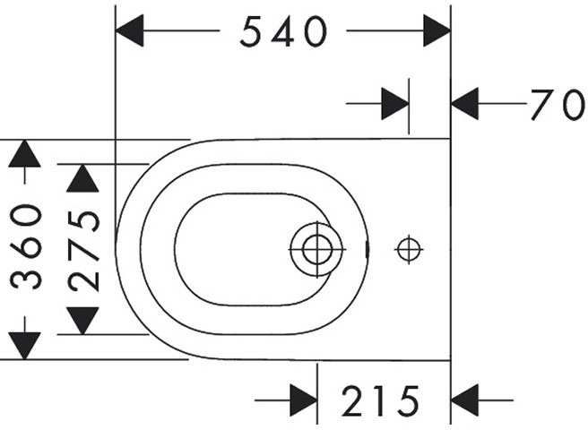 Hansgrohe EluPura S 540 мм HygieneEffect 62043450 Габаритні розміри