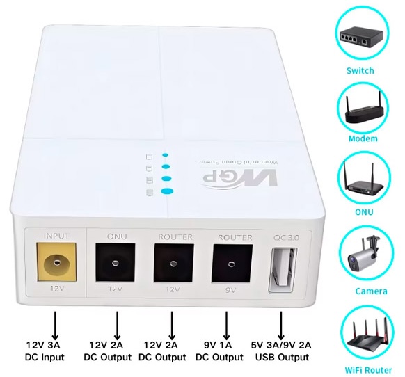 Источник бесперебойного питания RCI Mini DC UPS302, 13500Mah, DC 9V, 12V цена 1650 грн - фотография 2