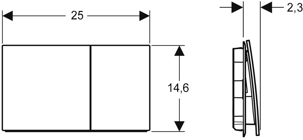 Geberit Sigma 70 115.622.SJ.1 Габаритные размеры