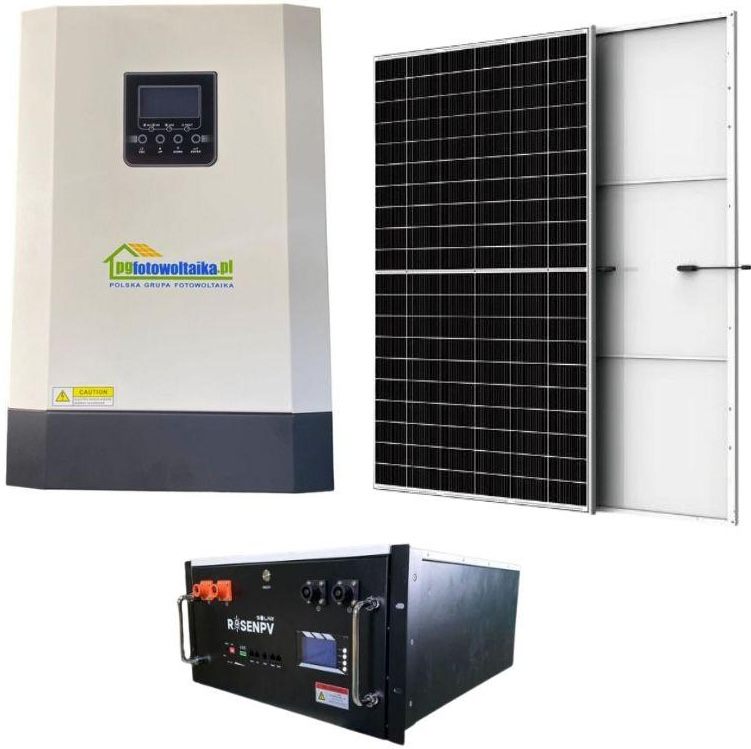 Система резервного живлення PGFotowoltaika Off-Grid PGF OG-5500 MPPT 5.5 KW + WiFi + сонячна панель Rosen Solar Mono Cells, 8 шт + акумулятор