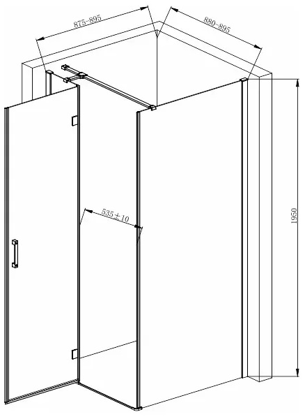 Armaform Werra Black 90x90x195 (111-40495) Габаритні розміри