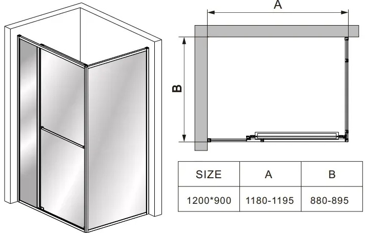 Armaform Oder 120x90x195 (111-09382) Габаритні розміри