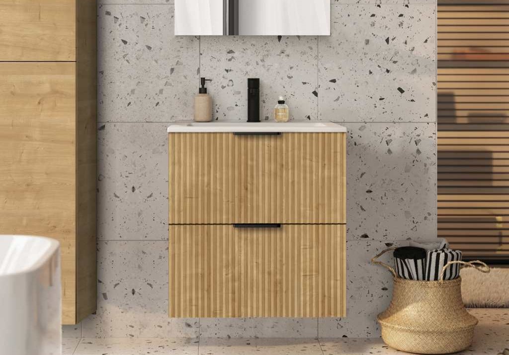 Тумба з умивальником Roca Reef 600 Light Oak (A857954464+A3272A3000) ціна 22335 грн - фотографія 2