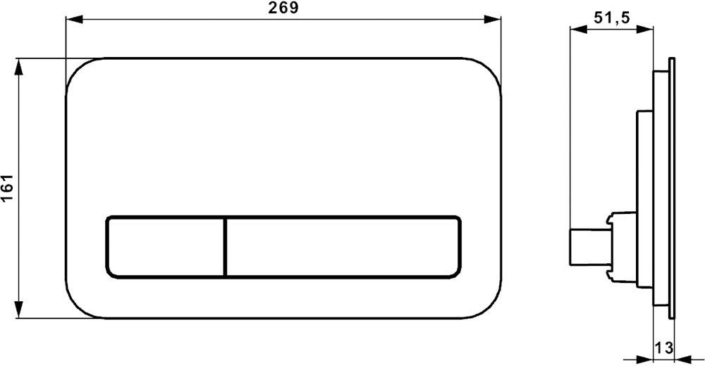 Villeroy&Boch M200 Glossy Grey 922400RA Габаритні розміри