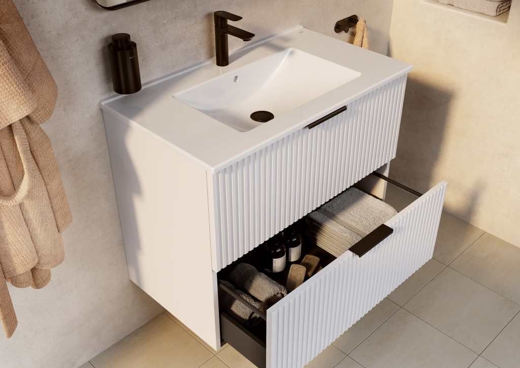 Тумба з умивальником Roca Reef 600 White matt (A857954529+A3272A3000) ціна 22335 грн - фотографія 2