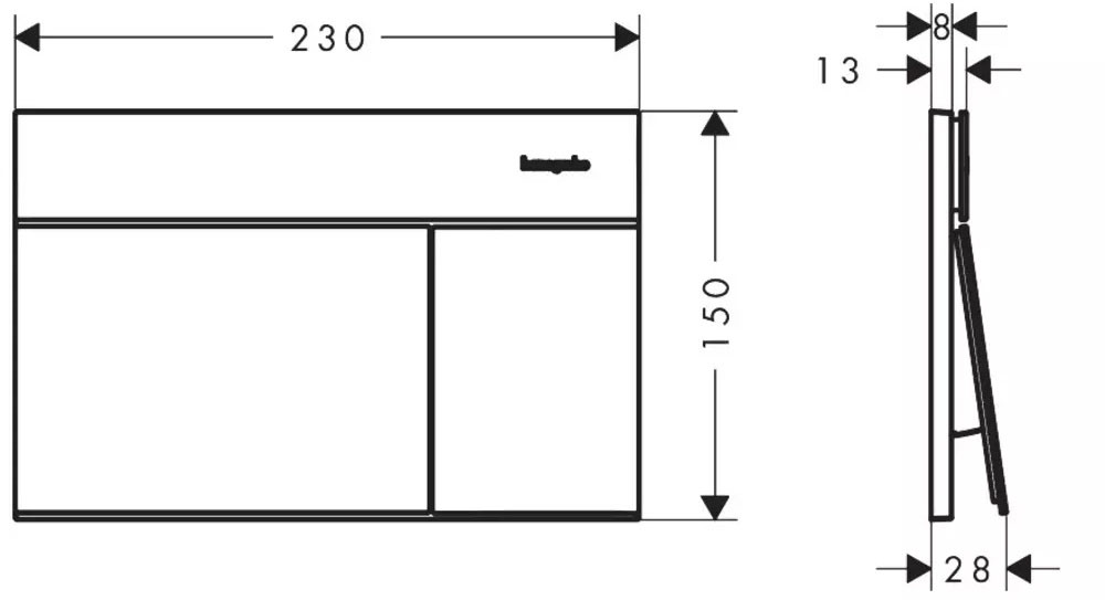 Hansgrohe iFrame Element E Brushed Bronze 66003140 Габаритні розміри
