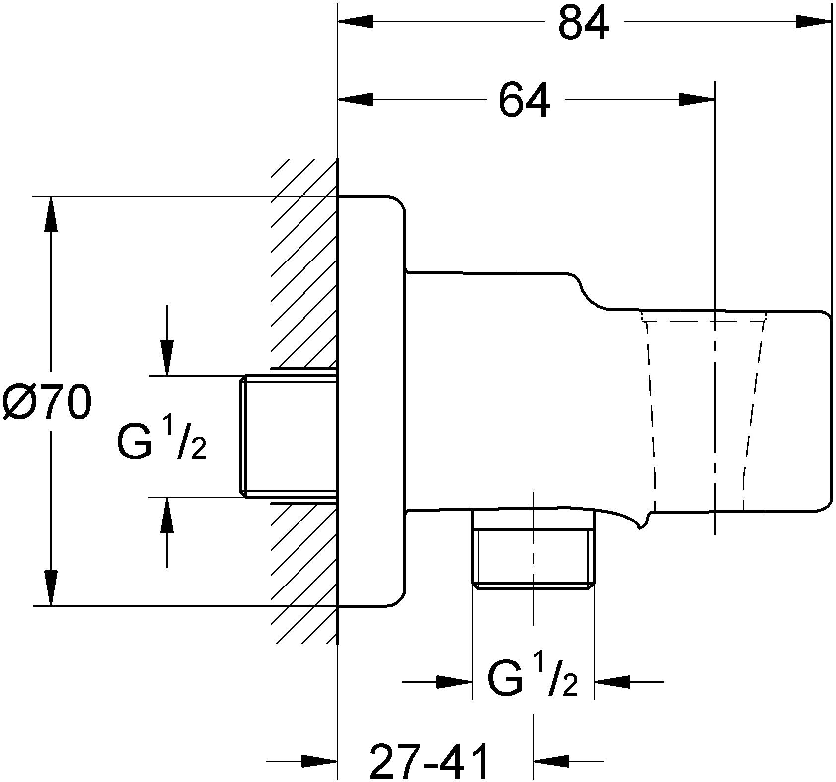 Grohe Tempesta 28628001 Габаритні розміри