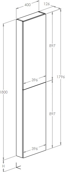 Roca Extra White matt (A857956529) Габаритные размеры