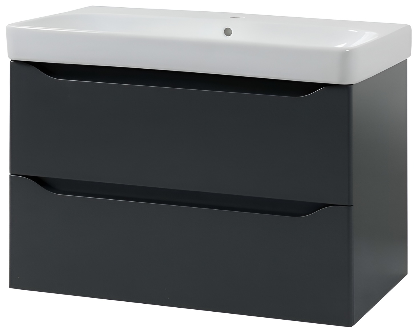 Тумба для ванної з умивальником. Air-Line 75 Smile Square Grey Matt (SM-75 ПС+500.249.01.1)