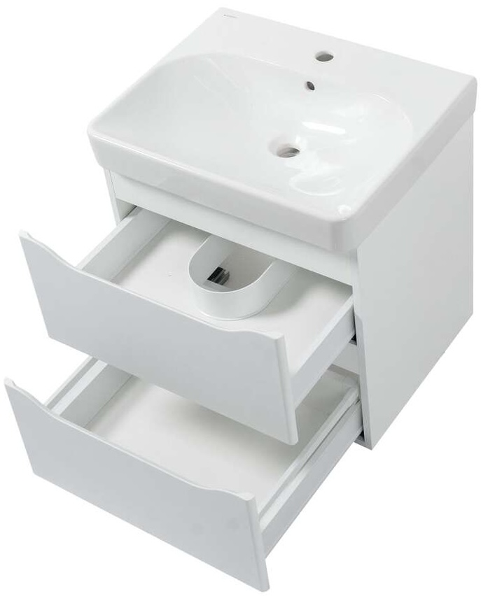 Тумба з умивальником Air-Line 60 Smile Square White Matt (SM-60 ПБ+500.229.01.1) ціна 8999 грн - фотографія 2