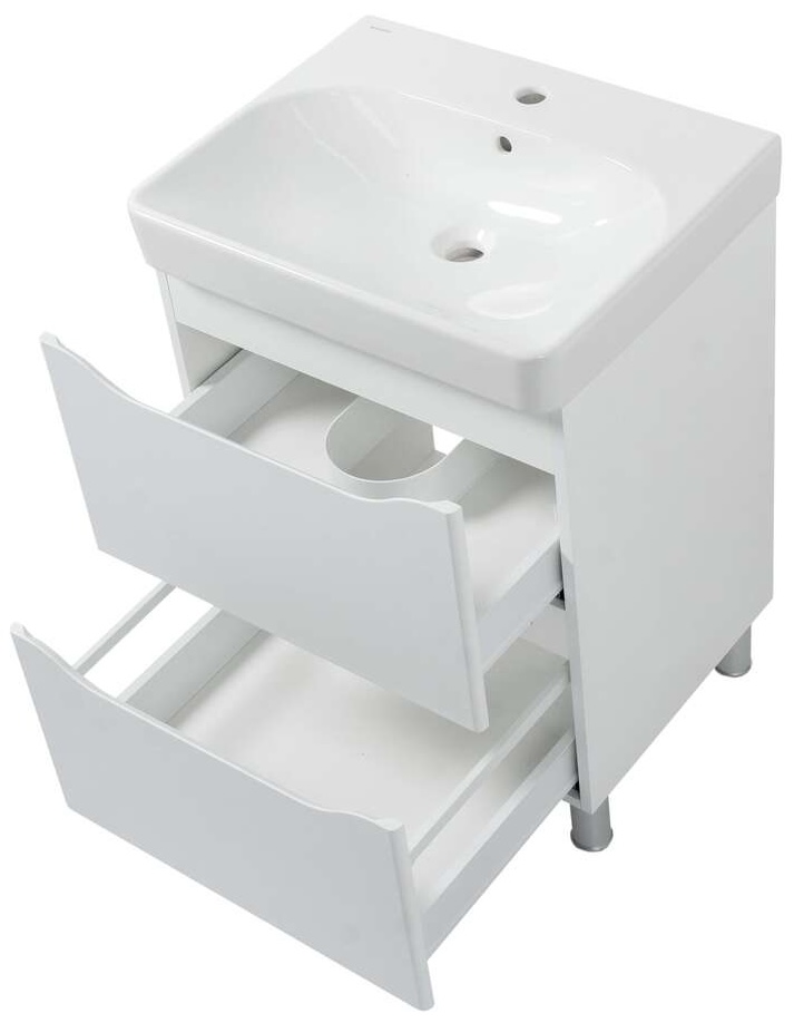 Тумба з умивальником Air-Line 60 Smile Square White Matt (SM-60 НБ+500.229.01.1) ціна 9599 грн - фотографія 2