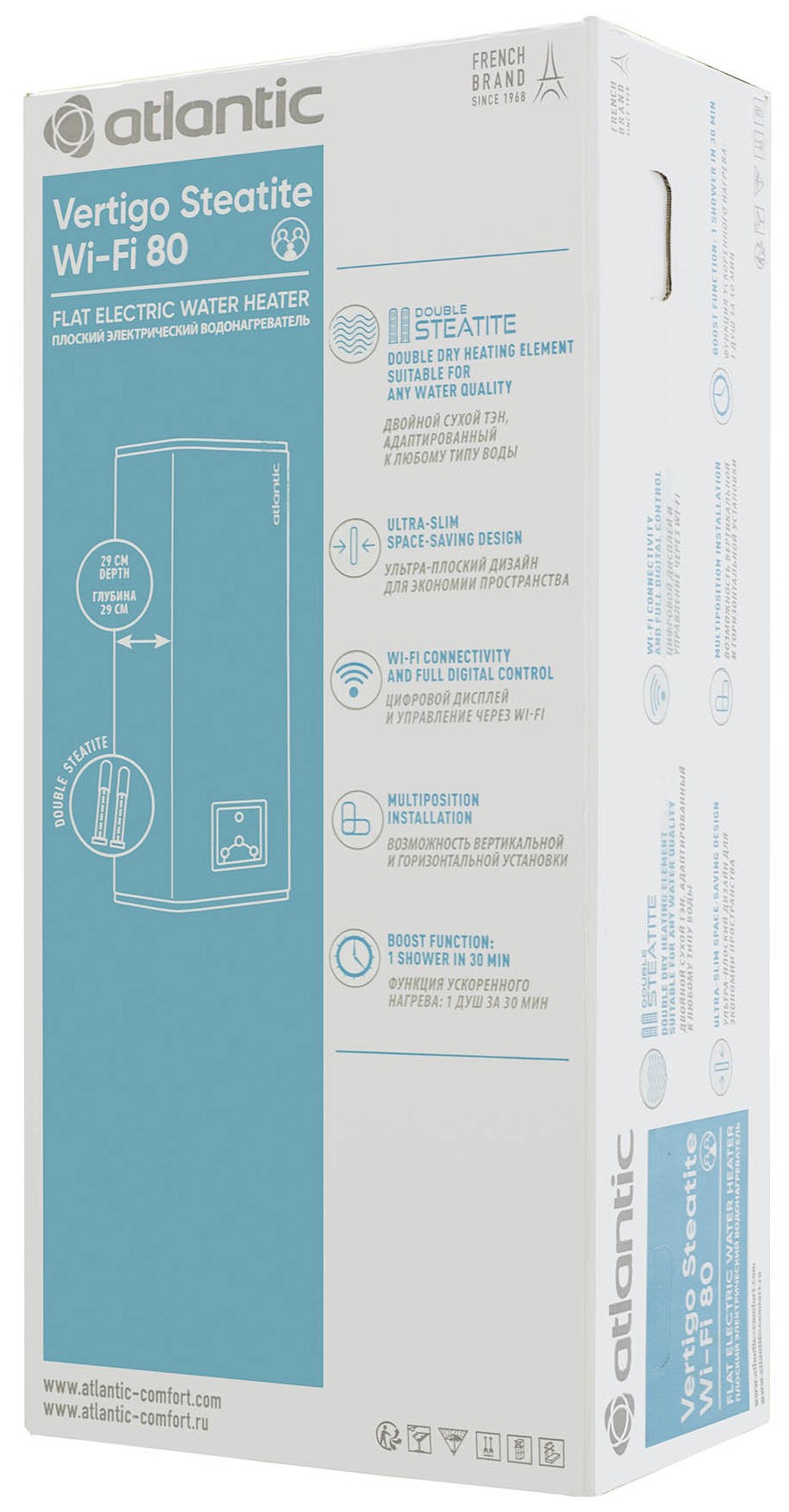 Водонагрівач Atlantic Vertigo Steatite WI-FI 80 ES-MP0652F220-S WD (2250W) silver (EG) відгуки - зображення 5