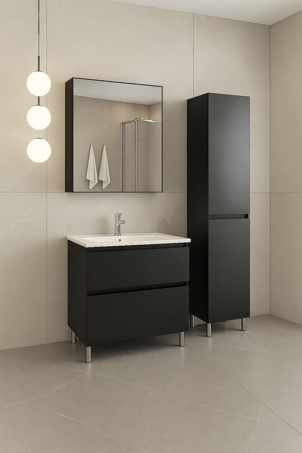 Шафа-пенал Air-Line Emily чорний (EmP-170) ціна 6675 грн - фотографія 2