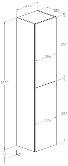 Roca Extra White (A857956806) Габаритні розміри