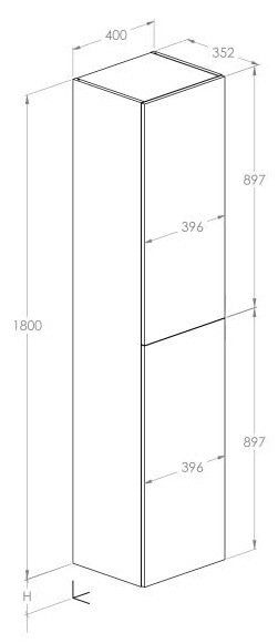 Roca Extra Black Matt (A857956532) Габаритні розміри