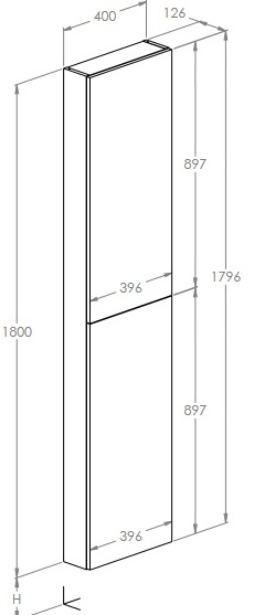 Roca Extra світлий дуб (A857956464) Габаритні розміри
