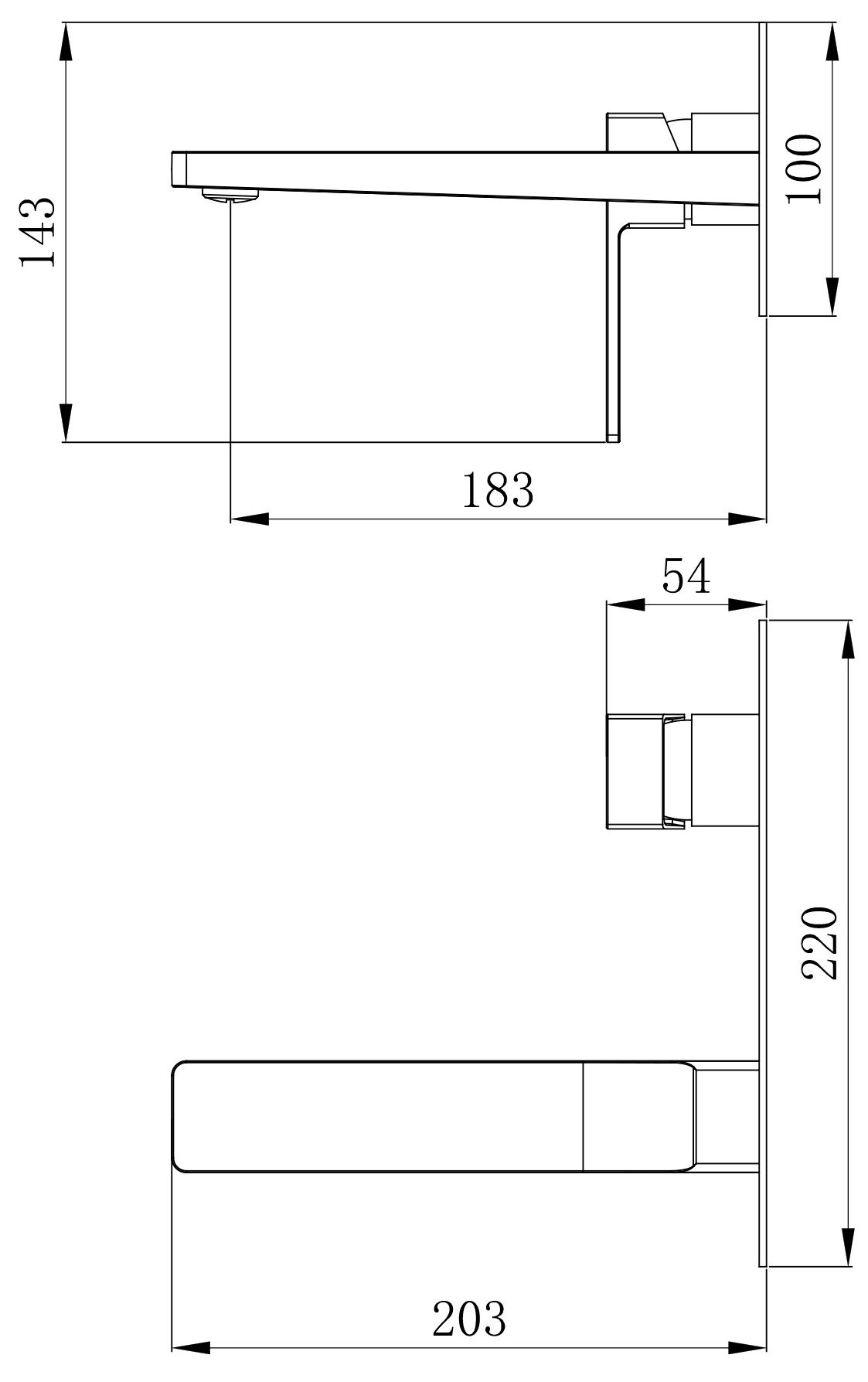 Q-Tap Gemini QTGEM273BLM45694 Black Matt Габаритні розміри