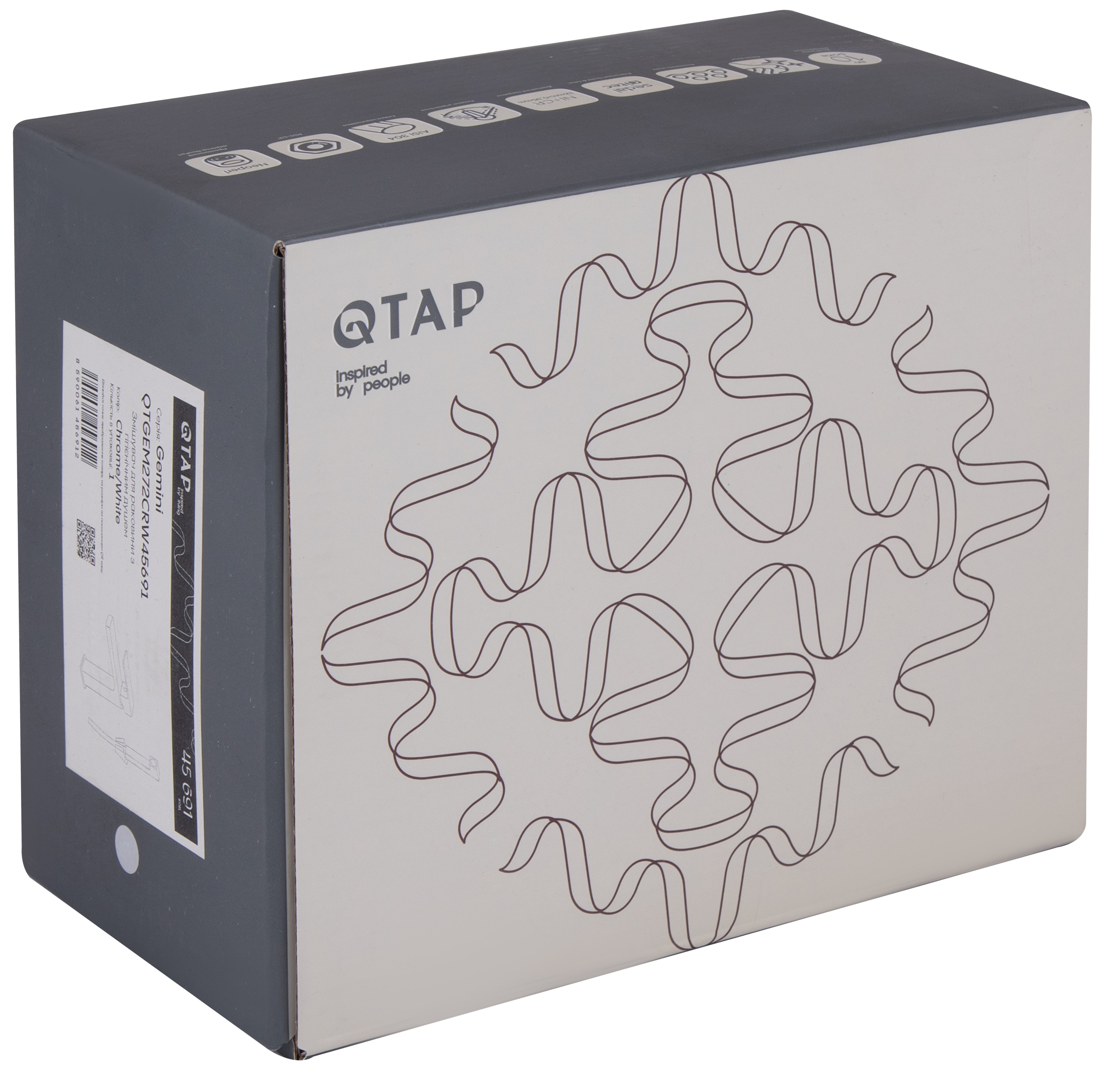 Змішувач Q-Tap Gemini (з гігієнічним душем) QTGEM272CRW45691 Chrome/White характеристики - фотографія 7