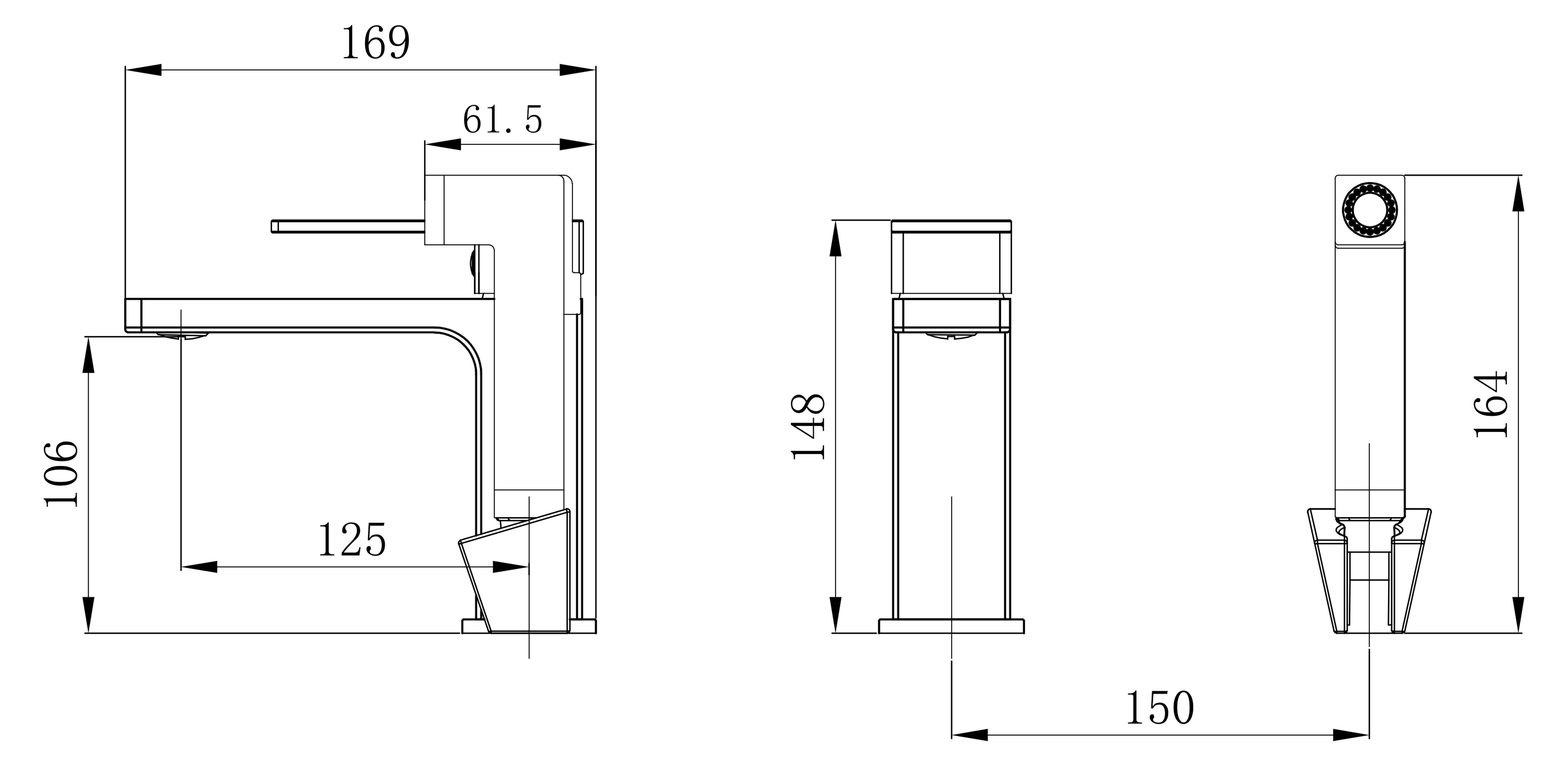 Q-Tap Gemini (з гігієнічним душем) QTGEM272CRW45691 Chrome/White Габаритні розміри