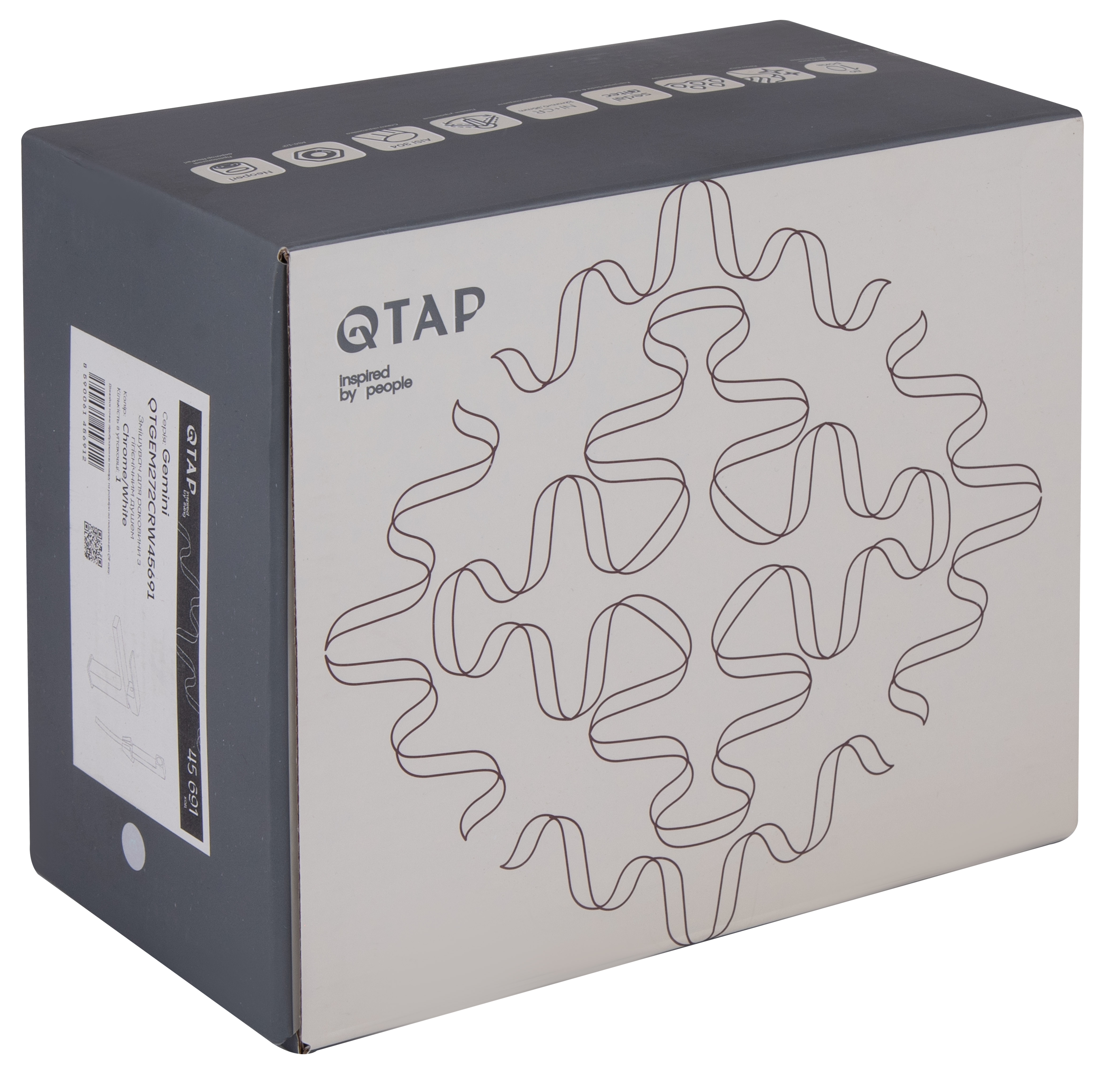 Змішувач Q-Tap Gemini (з гігієнічним душем) QTGEM272BLM45690 Black Matt характеристики - фотографія 7