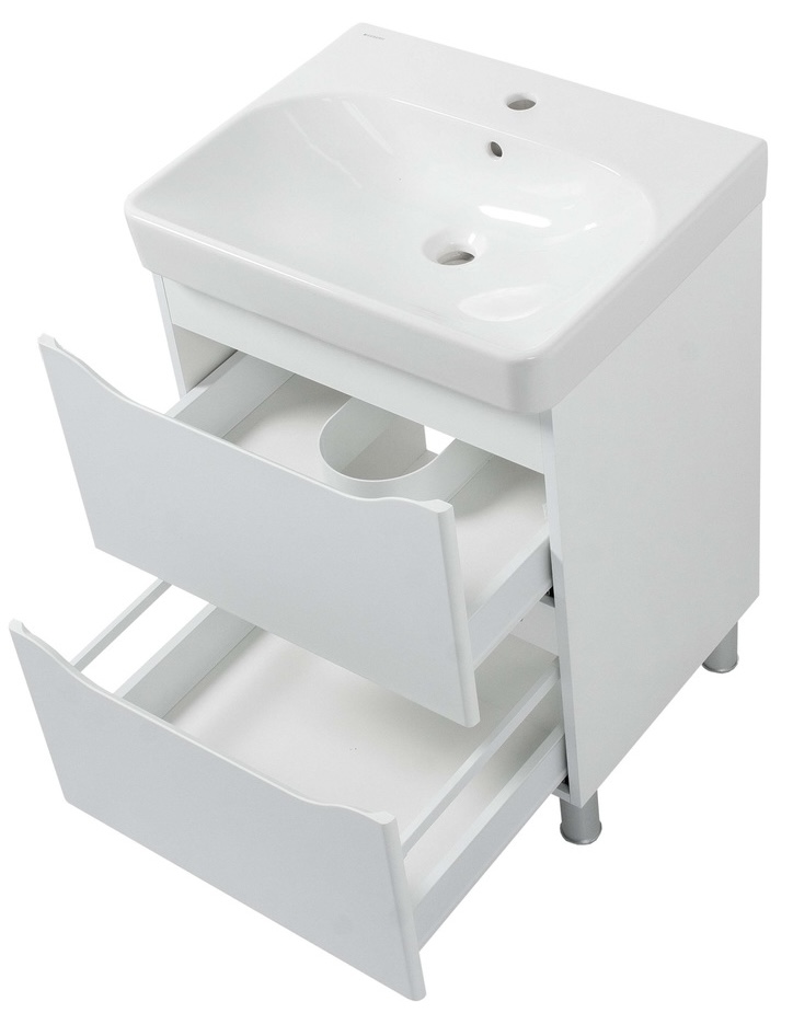 Тумба з умивальником Air-Line 90 Smile Square White matt (SM-90 НБ+500.251.01.1) ціна 14400 грн - фотографія 2