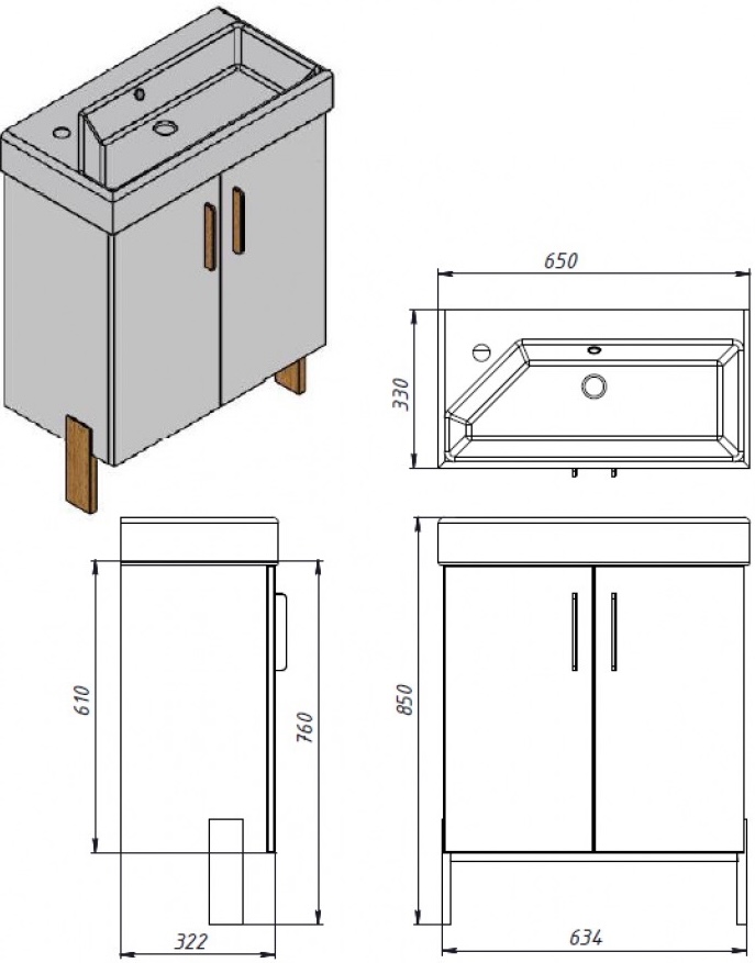 Juventa Manhattan білий (Mh-65) Габаритні розміри