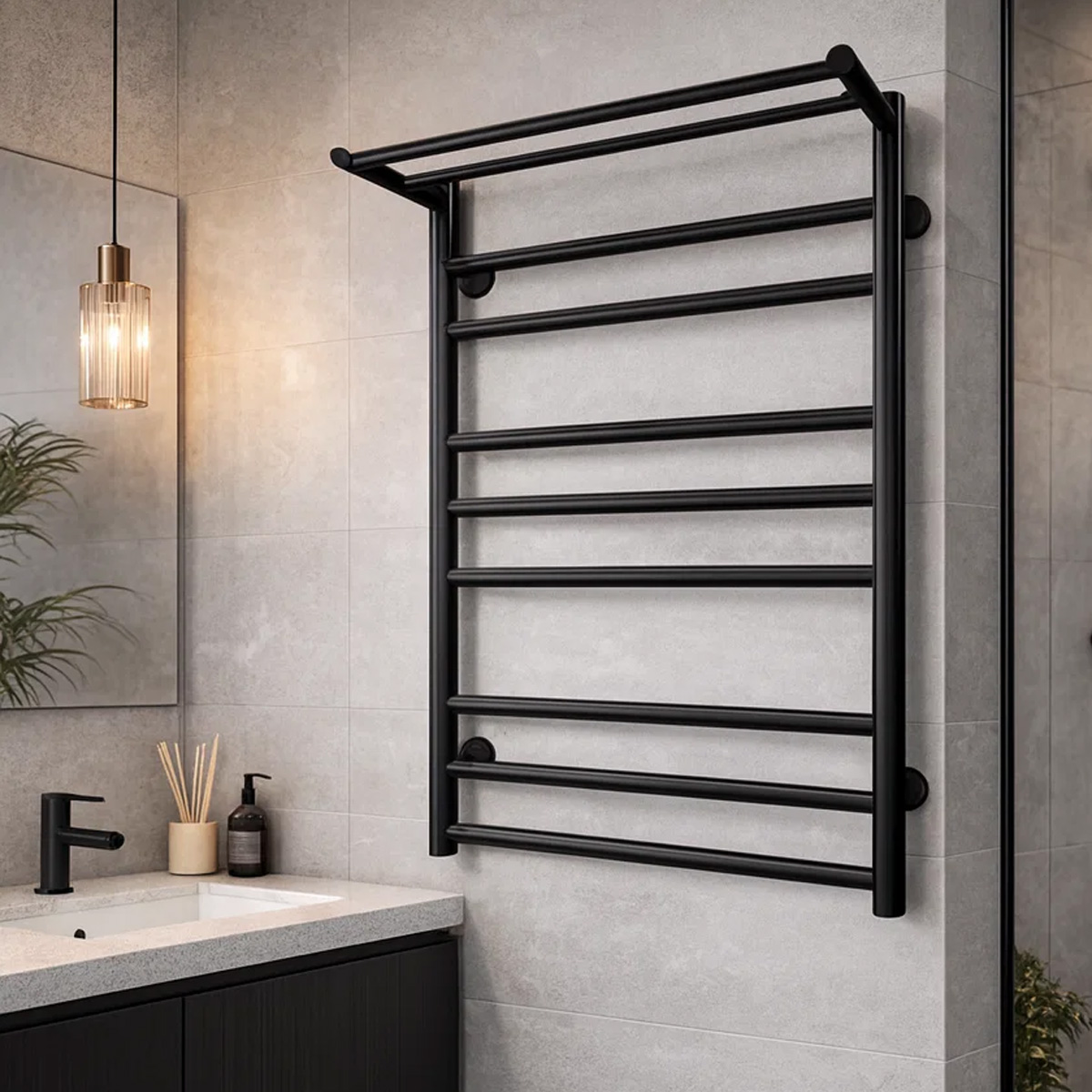 Рушникосушка Devit Allround П9 500x800 (AL500800EBS) ціна 7914 грн - фотографія 2