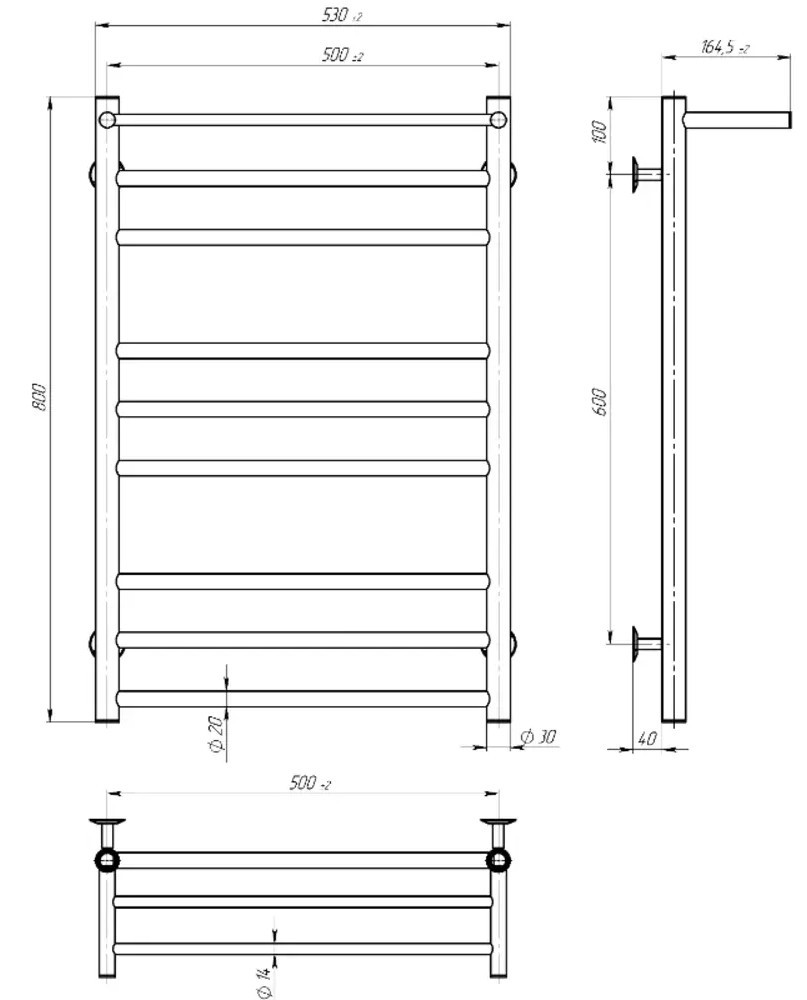 Devit Allround П9 500x800 (AL500800EBS) Габаритні розміри