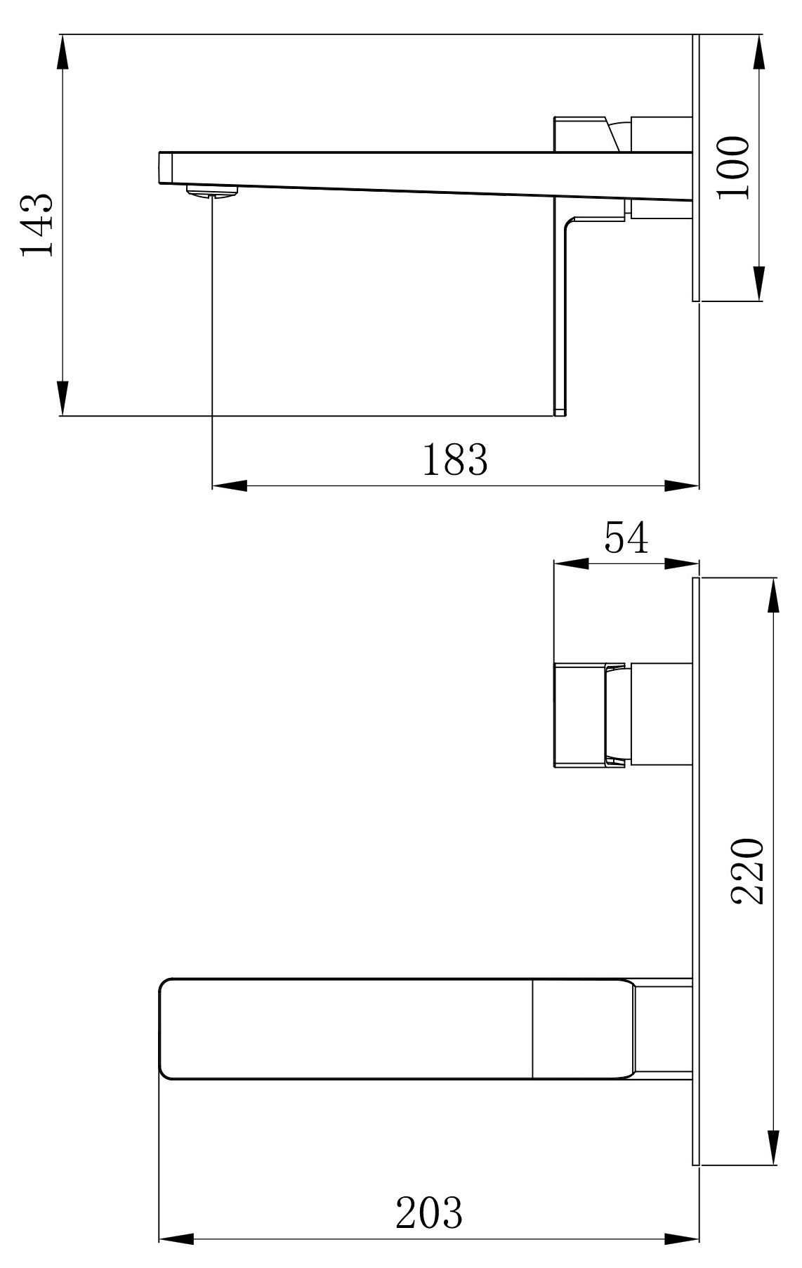 Q-Tap Gemini QTGEM273CRM45693 Chrome Габаритні розміри