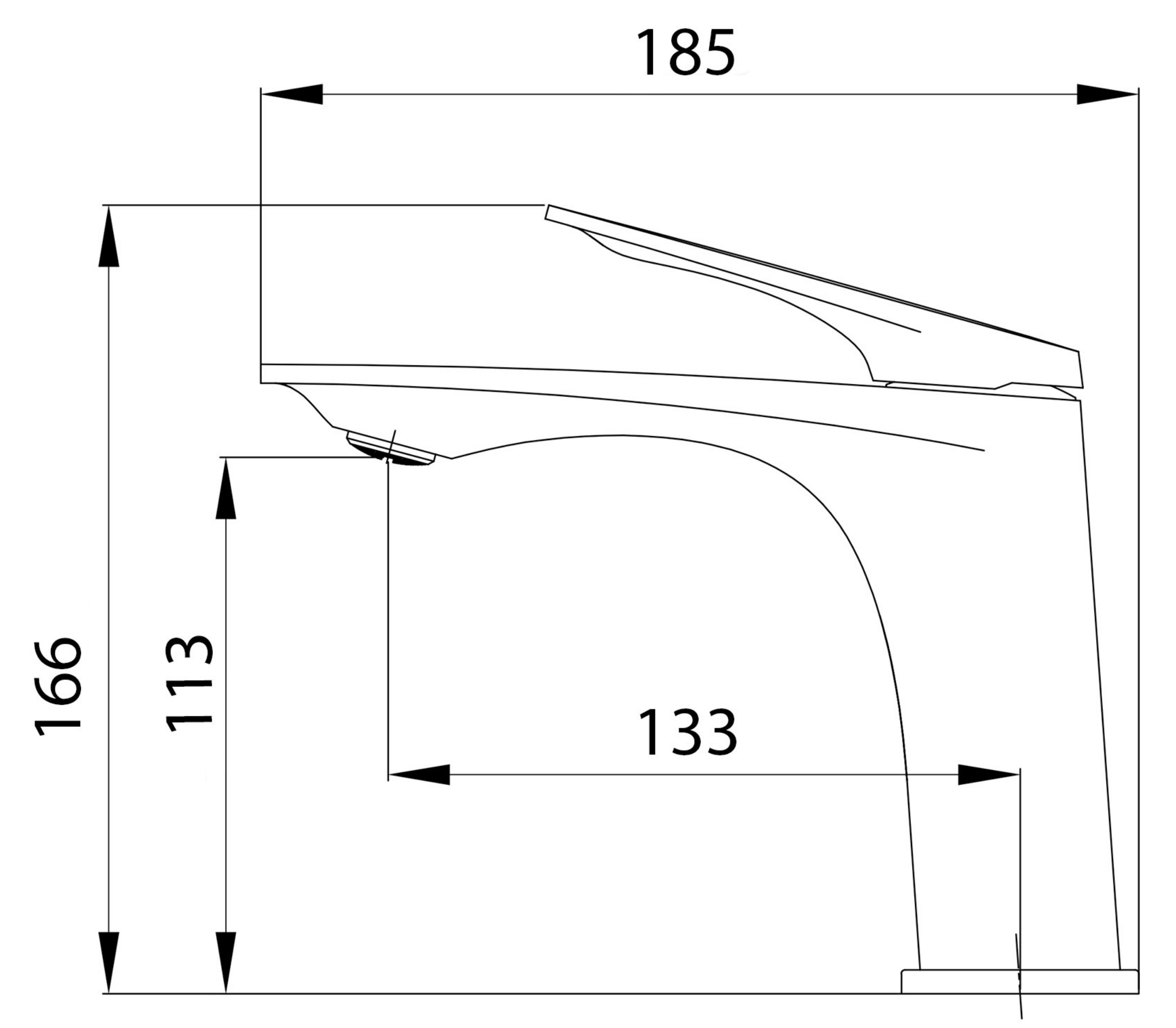 Q-Tap Vlasta New QTVLA270CRM45640 Chrome Габаритні розміри