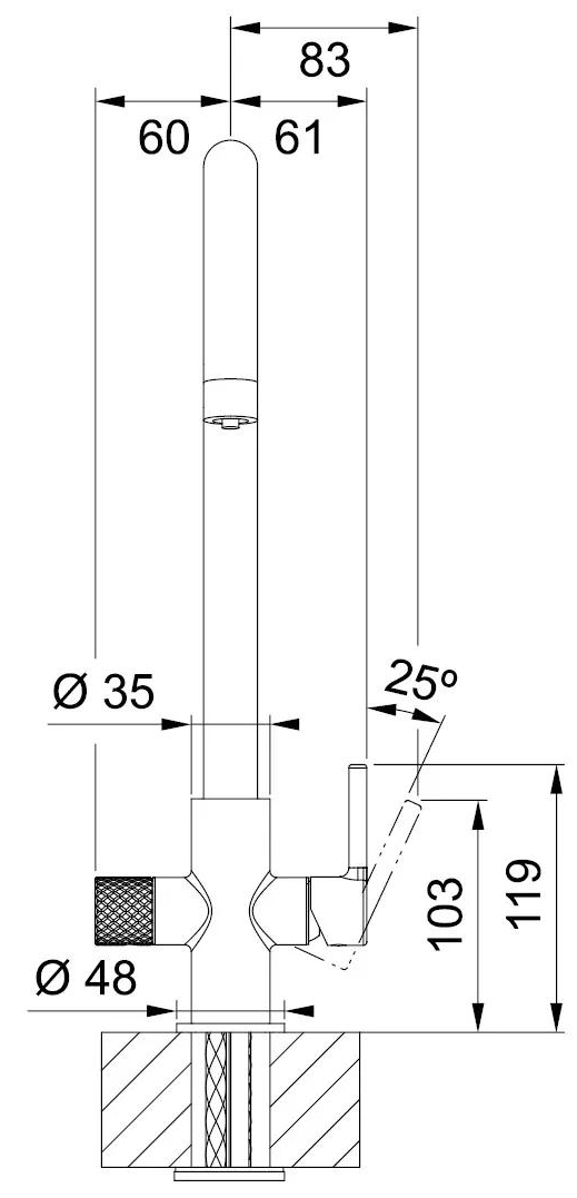 Franke Lina J Clear Water (120.0730.807) Габаритные размеры