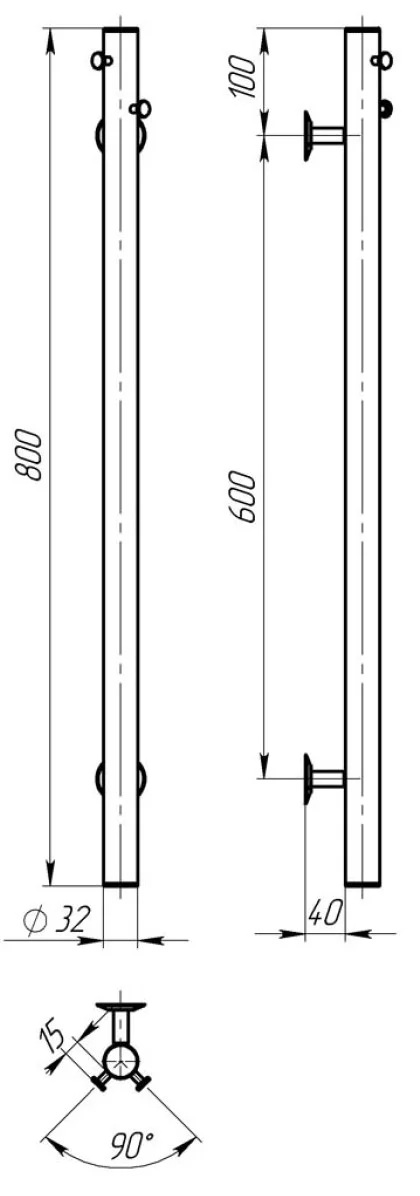 Deffi Chloe 30*800 Белый, WD03 (C.MK.80.30.E.W.U.3) Габаритные размеры