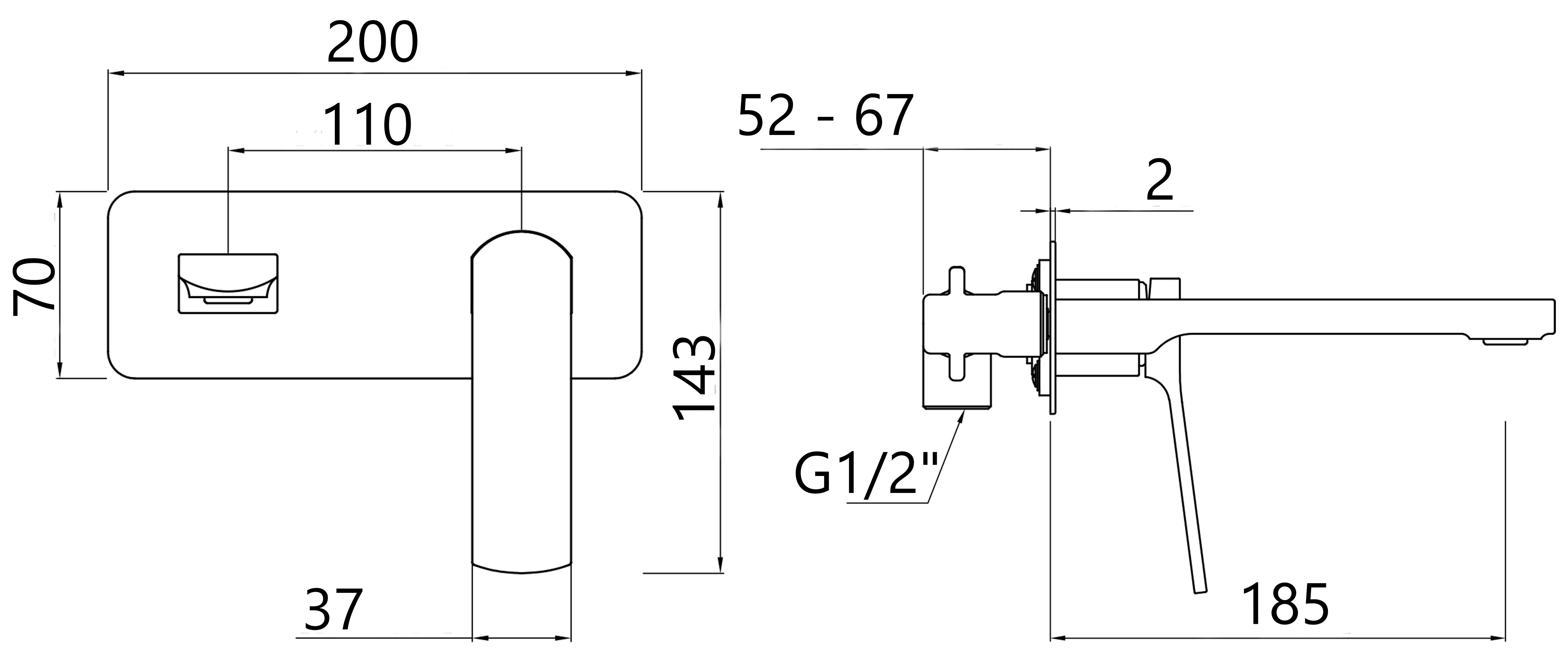 Q-Tap Slavonice QTSLA273GMB45920 Gunmetal Black PVD Габаритные размеры