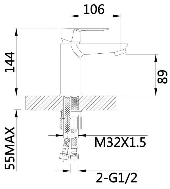 Lidz Latwa 001 LDLAT001BLA45418 Габаритні розміри