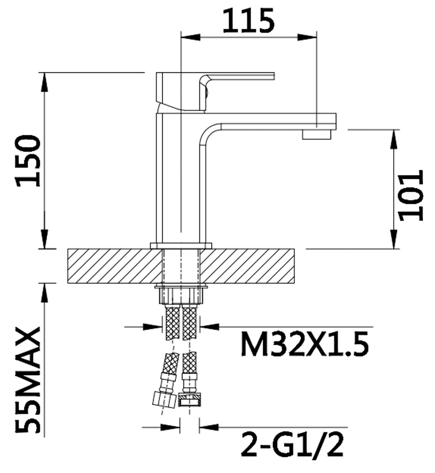 Lidz Dozorca 001 LDDOZ001CRM45403 Габаритные размеры