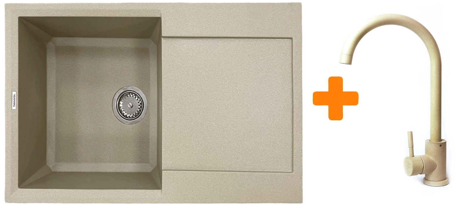 Кухонная мойка Adamant Horizon 780x495x230мм сахара (182496911502) цена 5887 грн - фотография 2