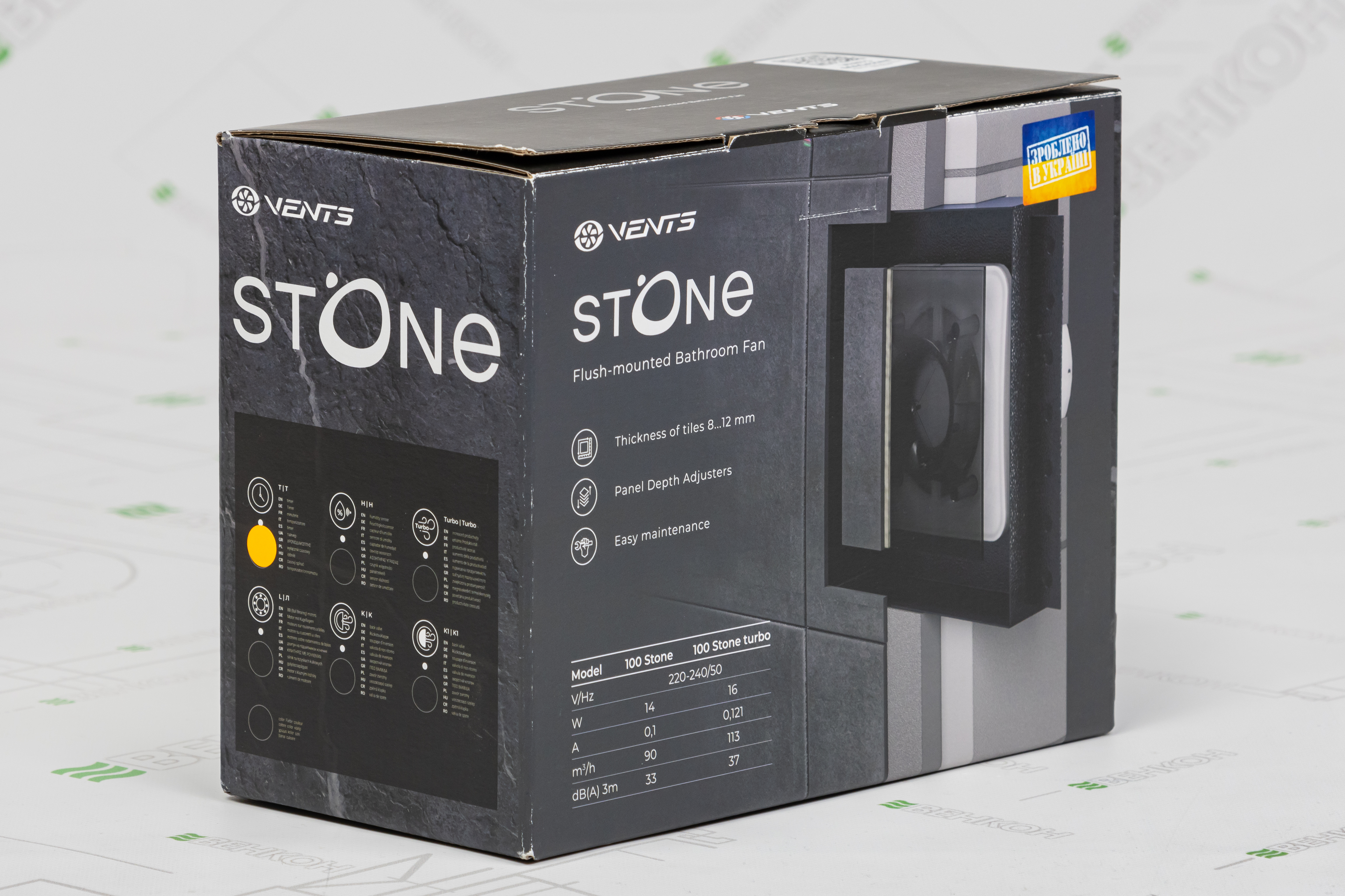 Вытяжной вентилятор Вентс 100 Стоун Т черный внешний вид - фото 9