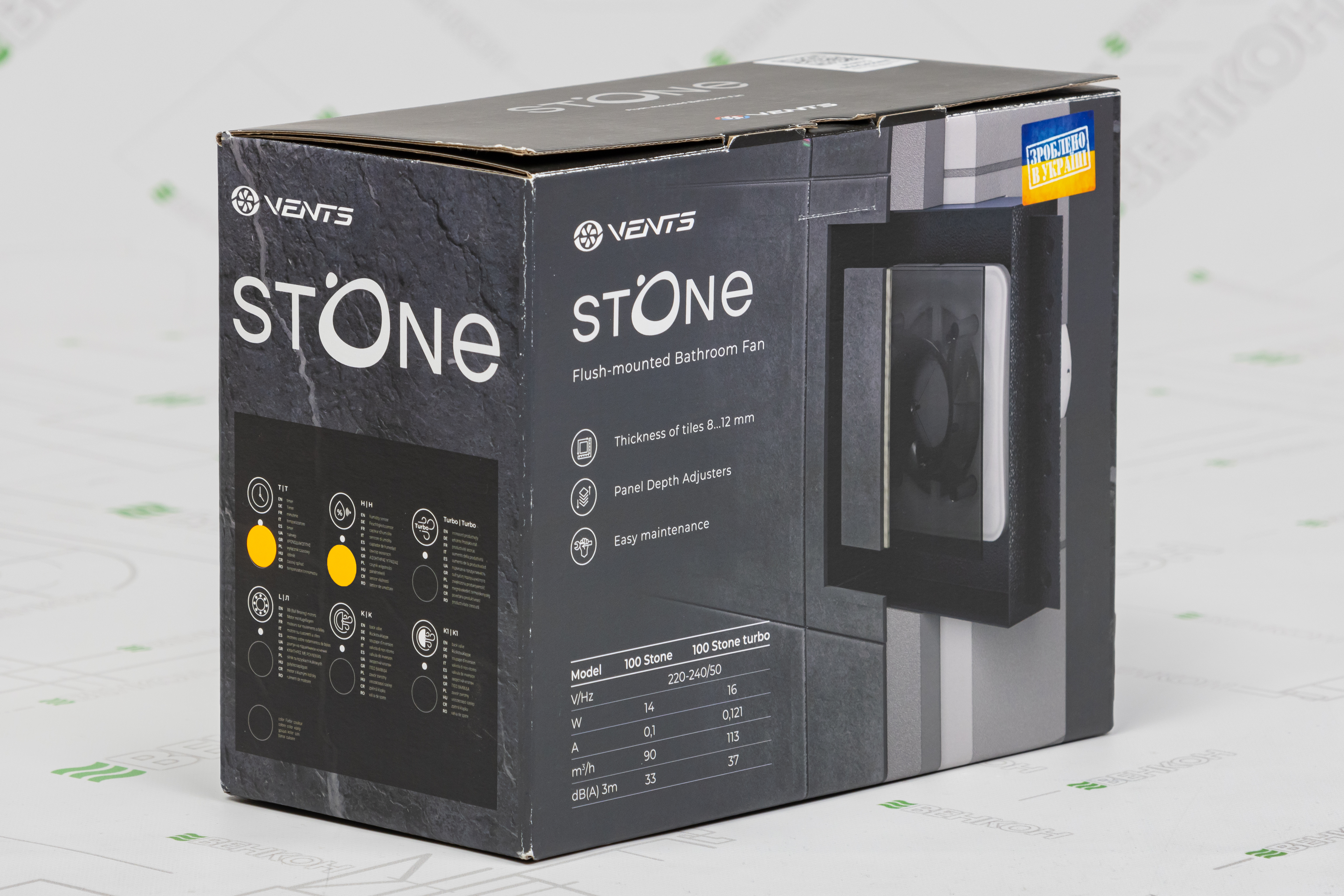 Витяжний вентилятор Вентс 100 Стоун ТН чорний зовнішній вигляд - фото 9