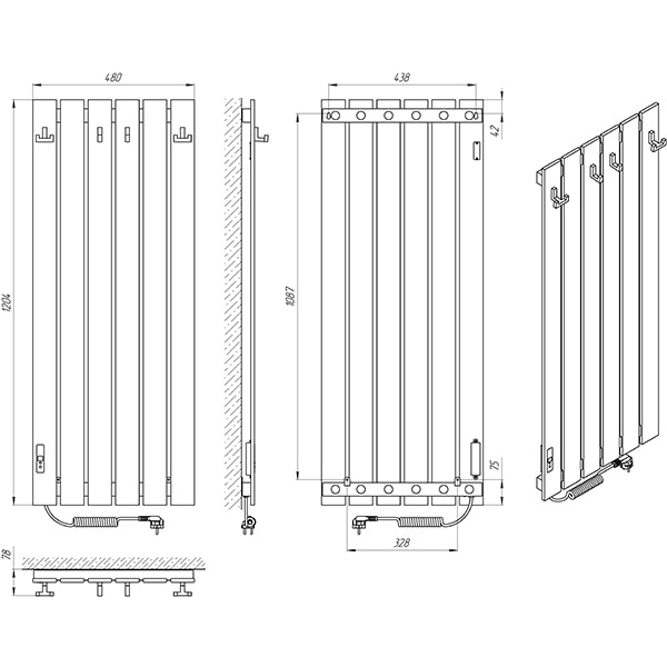 Laris Бостон ЧФ (Ч) 6 1200 (73207927) Габаритные размеры