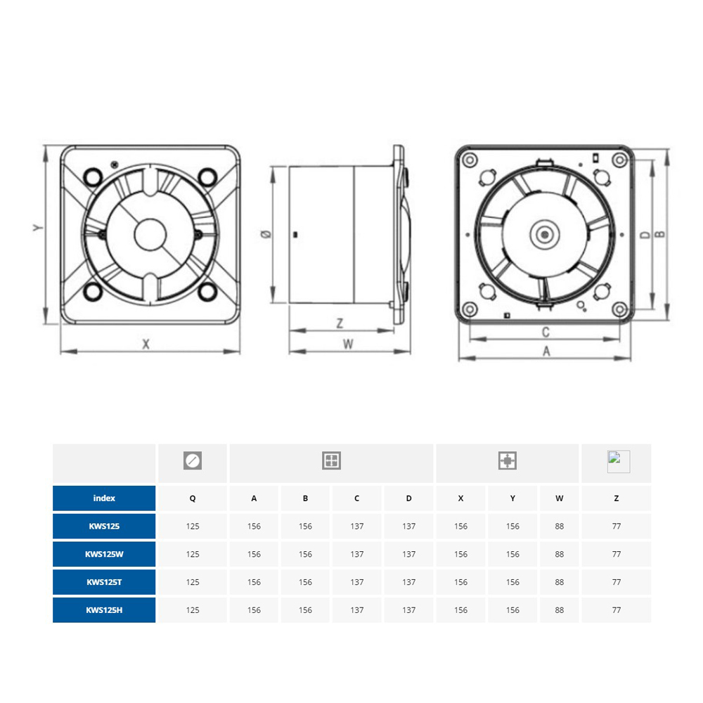 Awenta System+ Silent KWS125H уценка Габаритные размеры