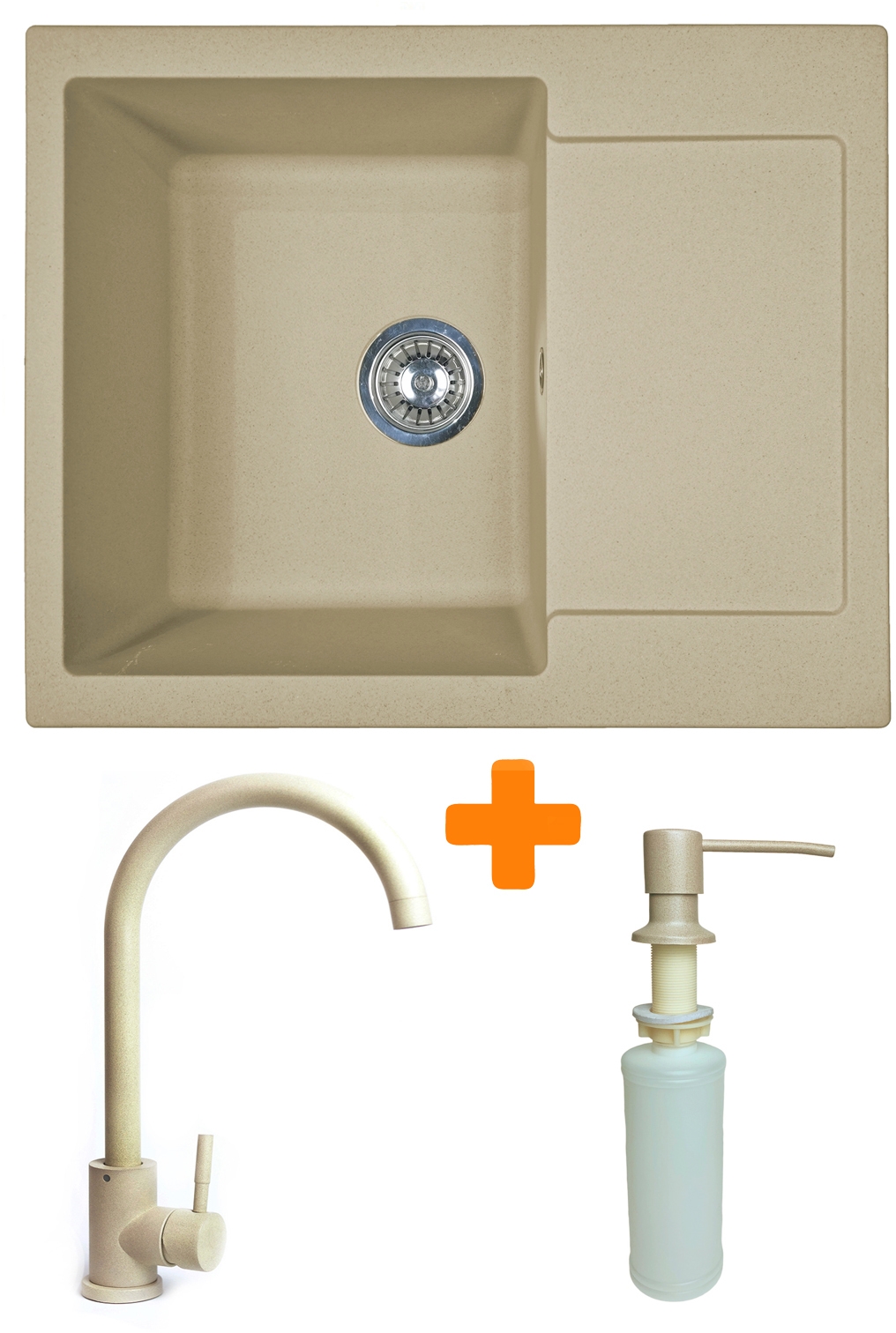 Кухонна мийка Adamant Minimal 615x495x200мм сахара (1824296902302) ціна 5718 грн - фотографія 2