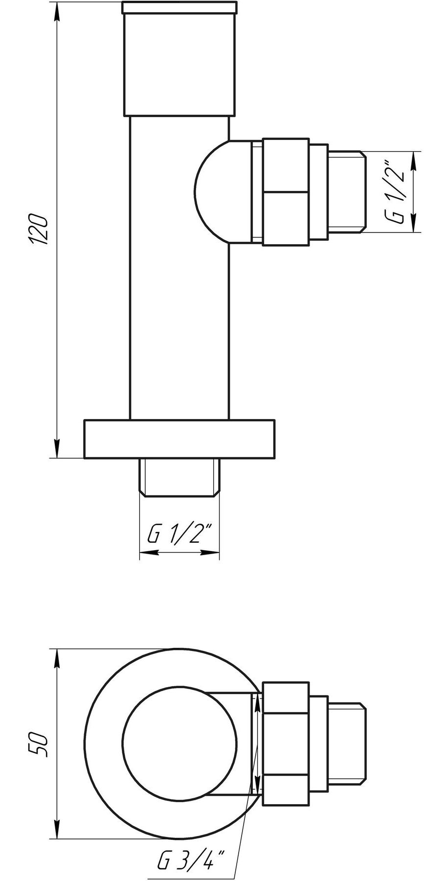 Solomon LUX 1/2″ Chrom 7777 (2шт.) Габаритні розміри