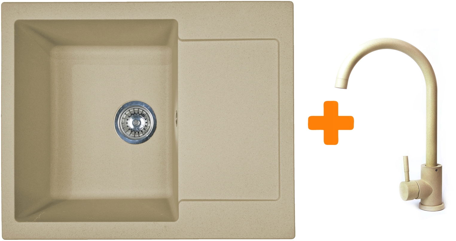 Кухонна мийка Adamant Minimal 615x495x200мм сахара (1824296912302) ціна 5095 грн - фотографія 2