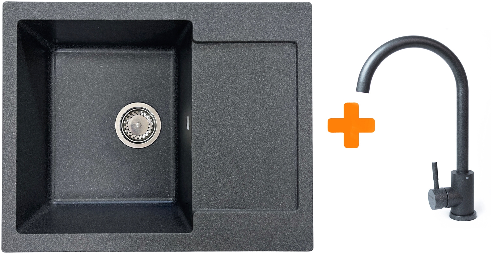 Кухонна мийка Adamant Minimal 615x495x200мм графіт (1824296912313) ціна 5095 грн - фотографія 2