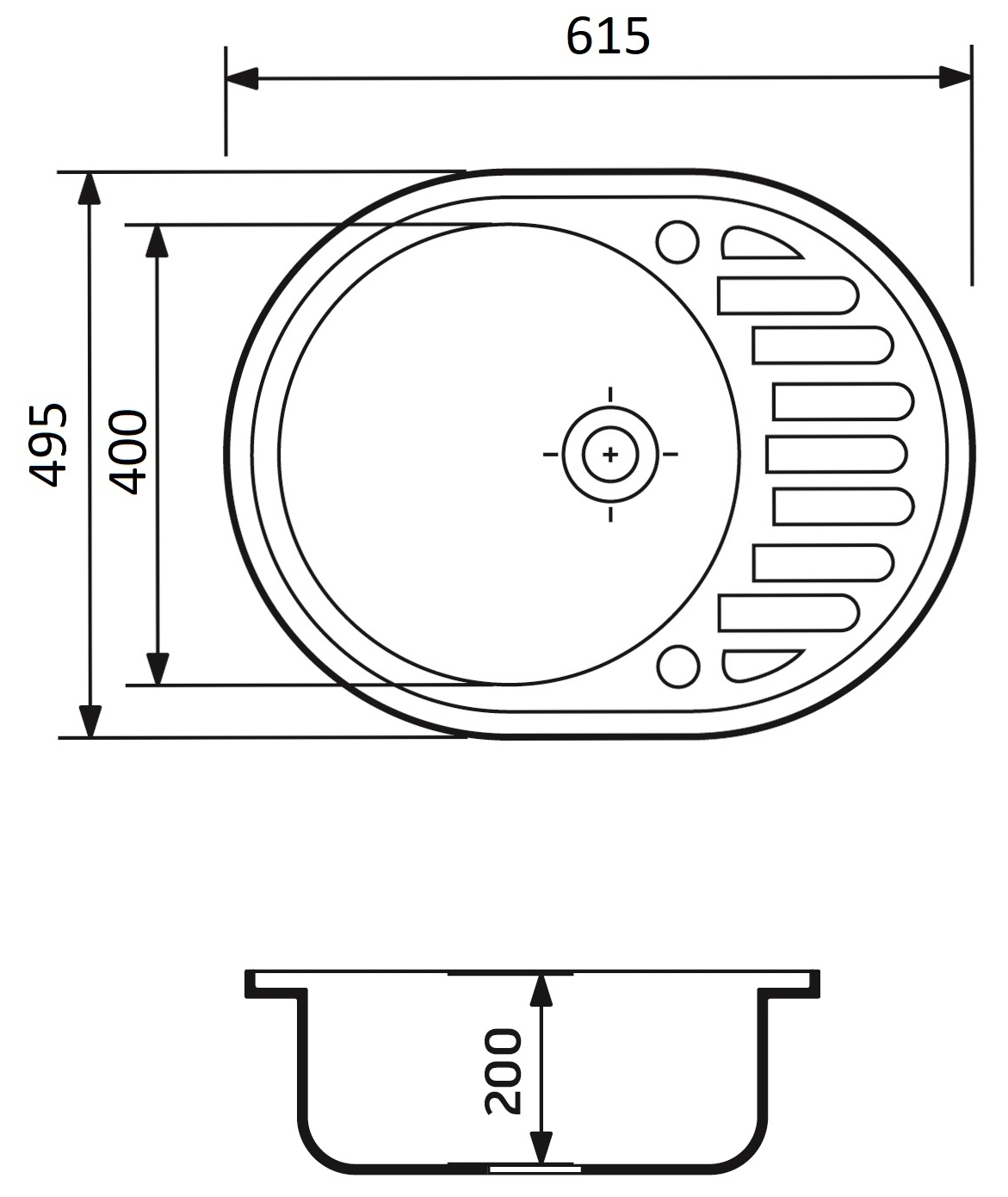Adamant Ovum 615x495x200мм сахара (1824296900402) Габаритні розміри