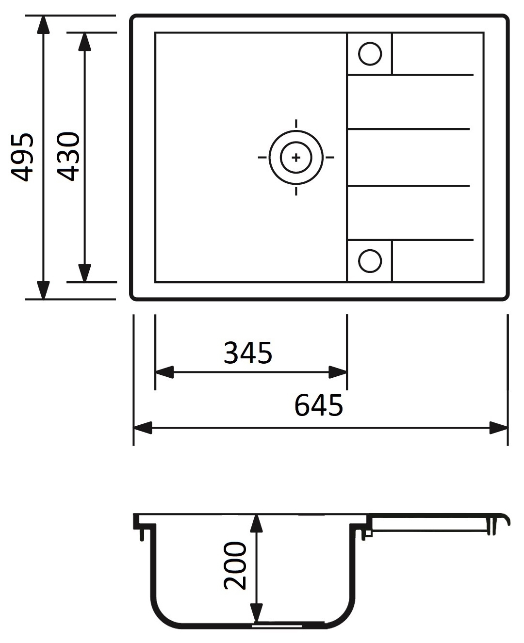 Adamant Anila 645x495x200мм сахара (182496910302) Габаритные размеры