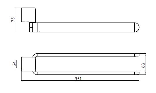 Emco Fino 351мм хром (8450 001 35) Габаритные размеры
