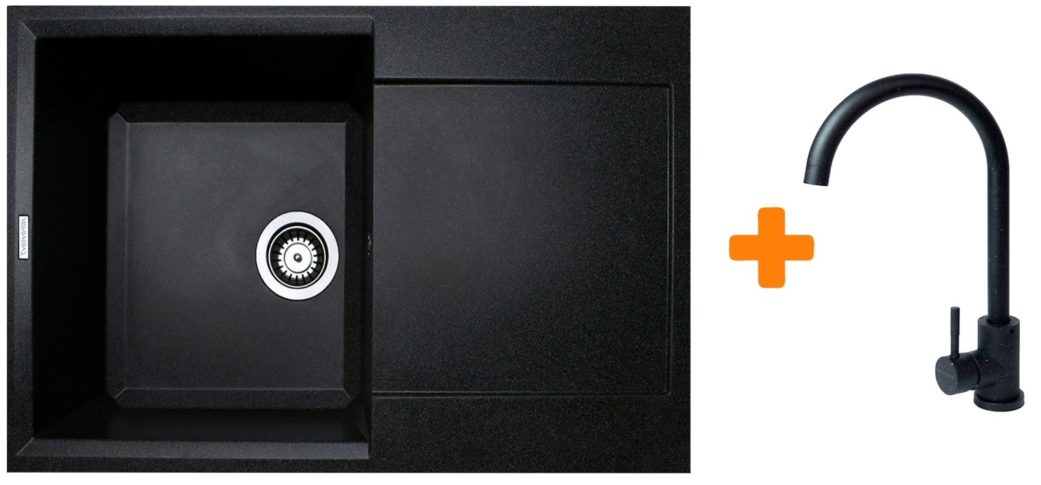 Кухонная мойка Adamant Horizon 780x495x230мм черный (1824296911503) цена 5887 грн - фотография 2