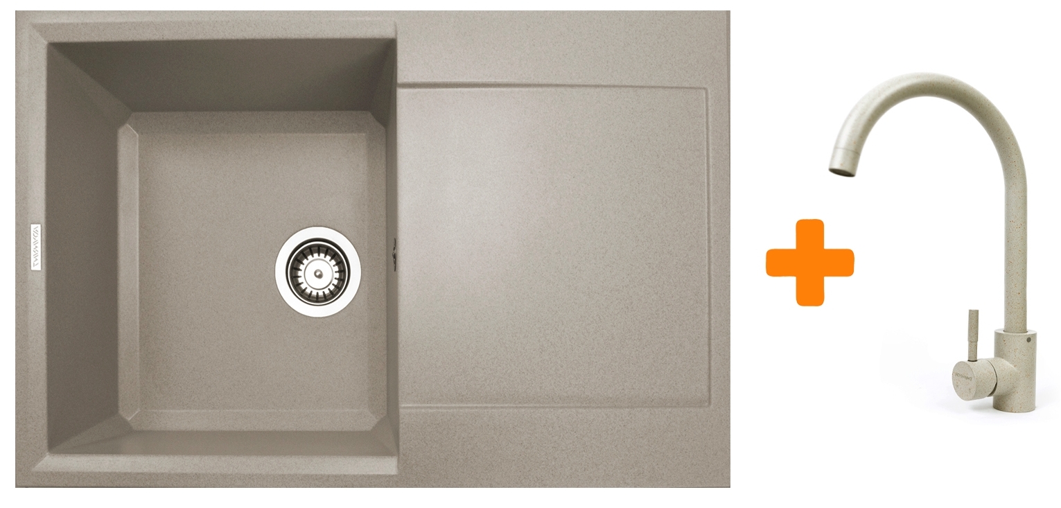 Кухонна мийка Adamant Horizon 780x495x230мм avena (1824296911506) ціна 5887 грн - фотографія 2