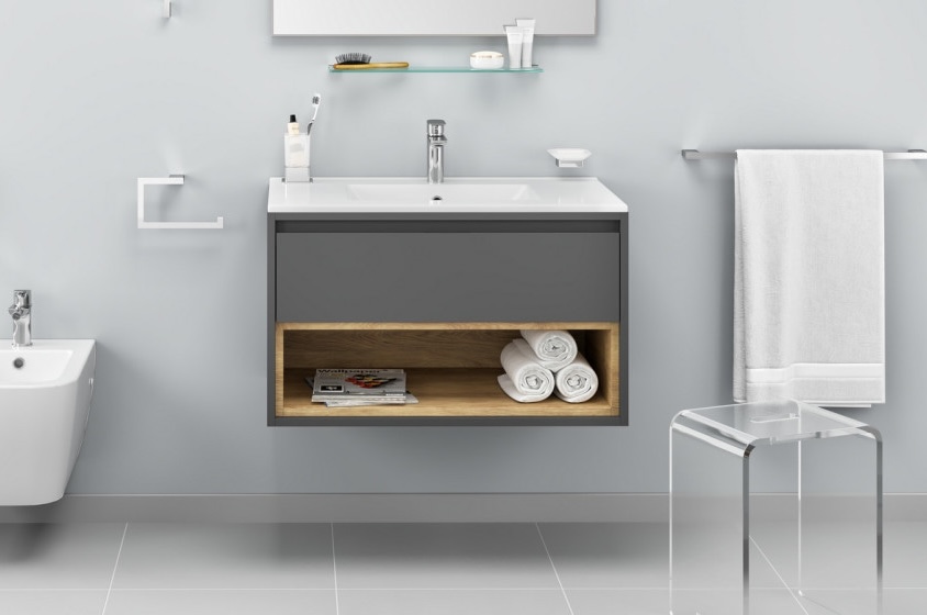 в продажу Тумба Excellent Tuto 60 см, сірий/дуб (MLEX.0102.600.GRBL) - фото 3